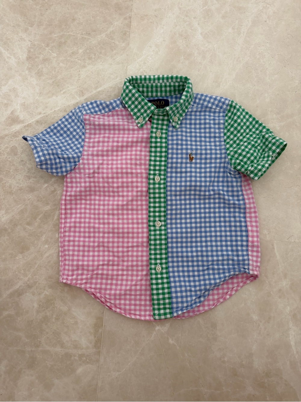 Polo by Ralph Lauren Pink Blue Green Gingham Button-Down Shirt